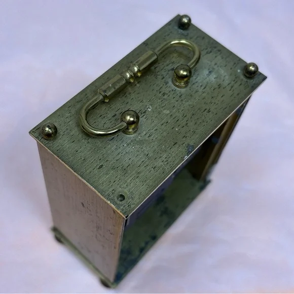 Quartz Alarm Carriage Clock in Brass Finish non working prop from west Germany - Picture 15 of 16